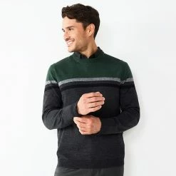 Men's Apt. 9® Colorblock Merino Blend 4-Tone Sweater White 4 Color Stripe -Apt. 9 Sales Store unnamed file 102