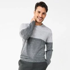 Men's Apt. 9® Colorblock Merino Blend 4-Tone Sweater White 4 Color Stripe -Apt. 9 Sales Store unnamed file 110