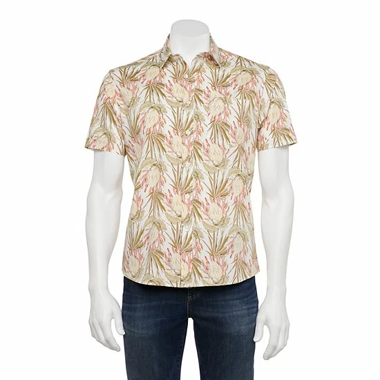 Men's Apt. 9® Stretch Poplin Button-Down Shirt Black Floral Print 7 Men's Apt. 9® Stretch Poplin Button-Down Shirt Black Floral Print - Image 5