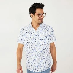 Men's Apt. 9® Slim-Fit Athleisure Untucked Tech Button-Down Shirt Painterly Floral Print -Apt. 9 Sales Store unnamed file 1319