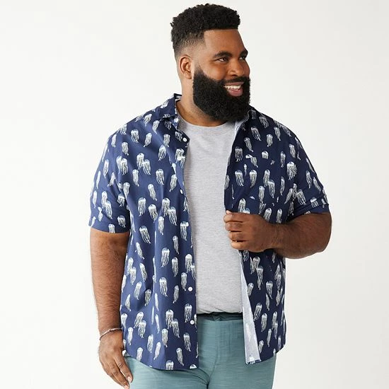 Big & Tall Apt. 9® Stretch Poplin Button-Down Shirt Jellyfish Print 9 Big & Tall Apt. 9® Stretch Poplin Button-Down Shirt Jellyfish Print - Image 7