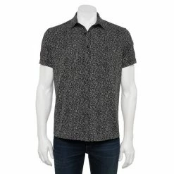 Men's Apt. 9® Smart Tech Classic-Fit Stretch Untucked Button-Down Shirt Black Print -Apt. 9 Sales Store unnamed file 1360