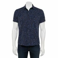 Men's Apt. 9® Smart Tech Classic-Fit Stretch Untucked Button-Down Shirt Black Print -Apt. 9 Sales Store unnamed file 1361