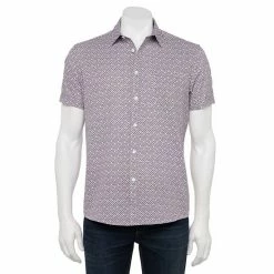 Men's Apt. 9® Smart Tech Classic-Fit Stretch Untucked Button-Down Shirt Black Print -Apt. 9 Sales Store unnamed file 1362