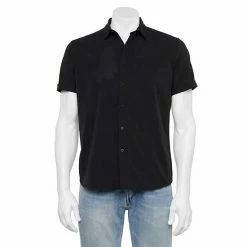 Men's Apt. 9® Smart Tech Classic-Fit Stretch Untucked Button-Down Shirt Black Print -Apt. 9 Sales Store unnamed file 1363