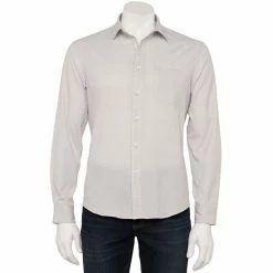 Men's Apt. 9® Slim Untucked-Fit Athleisure Tech Shirt Gray