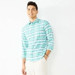 Men's Apt. 9® Stretch Flannel Untucked-Fit Shirt Burnt Henna -Apt. 9 Sales Store unnamed file 1418