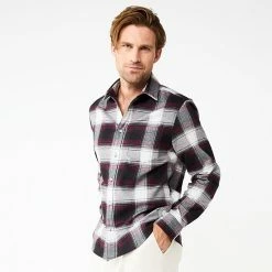 Men's Apt. 9® Stretch Flannel Untucked-Fit Shirt Burnt Henna -Apt. 9 Sales Store unnamed file 1421