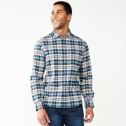 Men's Apt. 9® Stretch Flannel Untucked-Fit Shirt Burnt Henna -Apt. 9 Sales Store unnamed file 1422