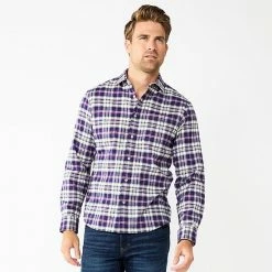 Men's Apt. 9® Stretch Flannel Untucked-Fit Shirt Burnt Henna -Apt. 9 Sales Store unnamed file 1428