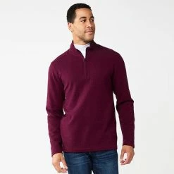 Men's Apt. 9® Textured Quarter-Zip Sweater Light Eggplant Heather -Apt. 9 Sales Store unnamed file 167