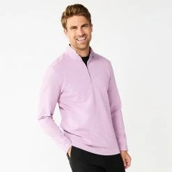 Men's Apt. 9® Textured Quarter-Zip Sweater Light Eggplant Heather -Apt. 9 Sales Store unnamed file 168