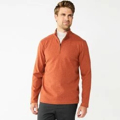 Men's Apt. 9® Textured Quarter-Zip Sweater Light Eggplant Heather -Apt. 9 Sales Store unnamed file 169