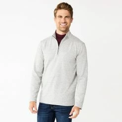 Men's Apt. 9® Textured Quarter-Zip Sweater Light Eggplant Heather -Apt. 9 Sales Store unnamed file 170