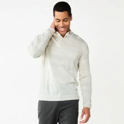 Men's Apt. 9® Merino Blend V-Neck Sweater Stone Heather -Apt. 9 Sales Store unnamed file 183