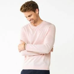 Men's Apt. 9® Merino Blend V-Neck Sweater Stone Heather -Apt. 9 Sales Store unnamed file 186