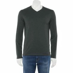 Men's Apt. 9® Premier Flex Standard-Fit Solid V-neck Tee Gray -Apt. 9 Sales Store unnamed file 223