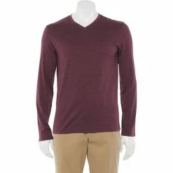 Men's Apt. 9® Premier Flex Standard-Fit Solid V-neck Tee Gray -Apt. 9 Sales Store unnamed file 227