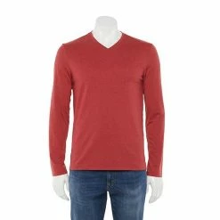 Men's Apt. 9® Premier Flex Standard-Fit Solid V-neck Tee Gray -Apt. 9 Sales Store unnamed file 234