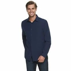 Men's Apt. 9® Slim-Fit Performance Dress Shirt Triangle Geo Blue -Apt. 9 Sales Store unnamed file 261