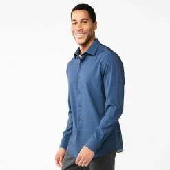 Men's Apt. 9® Slim-Fit Performance Dress Shirt Triangle Geo Blue -Apt. 9 Sales Store unnamed file 278