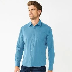 Men's Apt. 9® Slim Untucked-Fit Athleisure Tech Shirt Winetasting