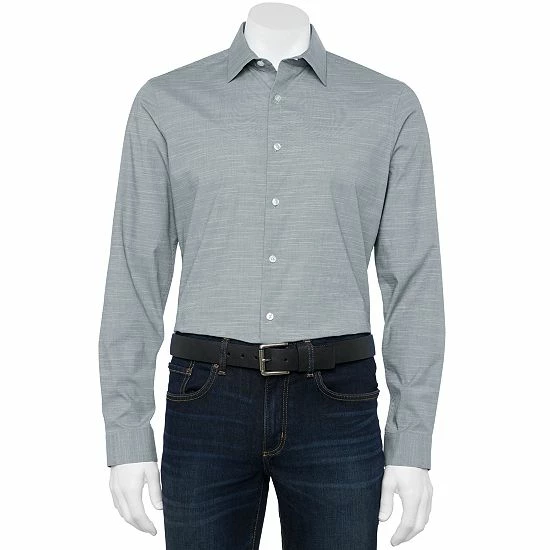 Big & Tall Apt. 9® Premier Flex Spread-Collar Dress Shirt Blue Windowpane 3 Big & Tall Apt. 9® Premier Flex Spread-Collar Dress Shirt Blue Windowpane