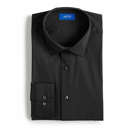 Big & Tall Apt. 9® Premier Flex Spread-Collar Dress Shirt Blue Windowpane 5 Big & Tall Apt. 9® Premier Flex Spread-Collar Dress Shirt Blue Windowpane - Image 3