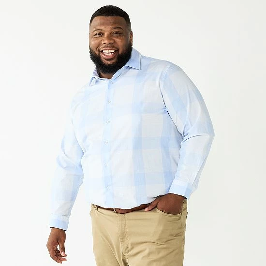 Big & Tall Apt. 9® Premier Flex Spread-Collar Dress Shirt Blue Windowpane 21 Big & Tall Apt. 9® Premier Flex Spread-Collar Dress Shirt Blue Windowpane - Image 19