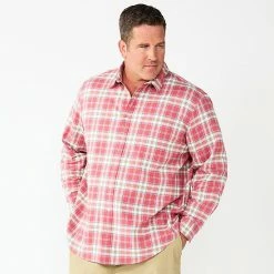 Big & Tall Apt. 9® Plaid Flannel Button-Down Shirt Jet Black -Apt. 9 Sales Store unnamed file 352