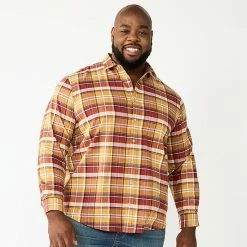 Big & Tall Apt. 9® Plaid Flannel Button-Down Shirt Jet Black -Apt. 9 Sales Store unnamed file 361