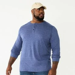 Big & Tall Apt. 9® Core Henley Top Medium Blue