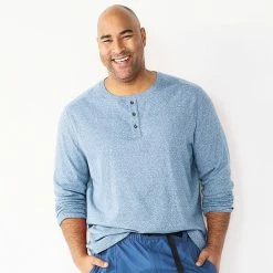 Big & Tall Apt. 9® Core Henley Top Medium Blue -Apt. 9 Sales Store unnamed file 376