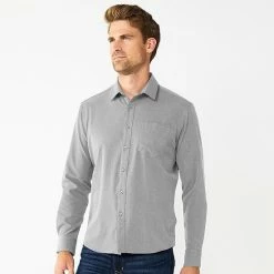 Men's Apt. 9® Athleisure Untucked-Fit Tech Shirt Grey -Apt. 9 Sales Store unnamed file 400