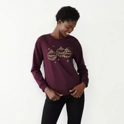 Women's Apt. 9® Holiday Graphic Sweatshirt Merry Shine -Apt. 9 Sales Store unnamed file 459