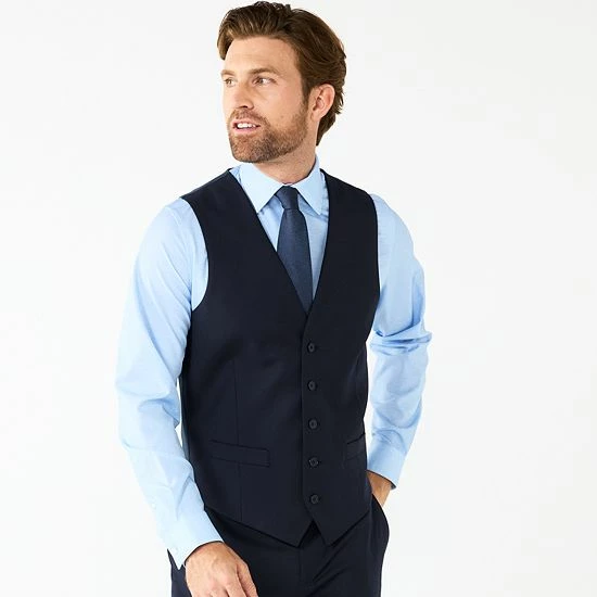 Men's Apt. 9® Premier Flex Performance Slim-Fit Washable Suit Vest Navy 5 Men's Apt. 9® Premier Flex Performance Slim-Fit Washable Suit Vest Navy - Image 3