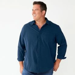 Big & Tall Apt. 9® Button-Down Tech Shirt Mineral Black -Apt. 9 Sales Store unnamed file 470