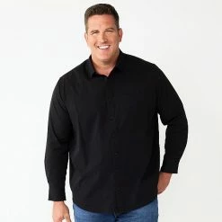 Big & Tall Apt. 9® Button-Down Tech Shirt Mineral Black -Apt. 9 Sales Store unnamed file 472