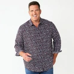 Big & Tall Apt. 9® Button-Down Tech Shirt Mineral Black -Apt. 9 Sales Store unnamed file 473