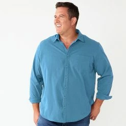 Big & Tall Apt. 9® Button-Down Tech Shirt Mineral Black -Apt. 9 Sales Store unnamed file 476