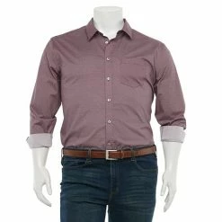 Big & Tall Apt. 9® Patterned No-Iron Button-Down Shirt Navy -Apt. 9 Sales Store unnamed file 480