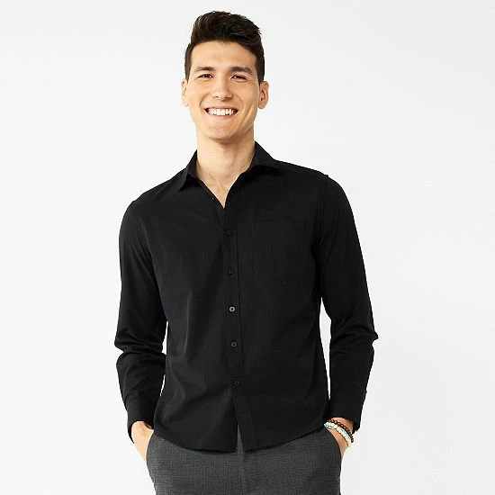 Men's Apt. 9® Slim Untucked-Fit Athleisure Tech Shirt Modern White 6 Men's Apt. 9® Slim Untucked-Fit Athleisure Tech Shirt Modern White - Image 4