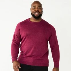 Big & Tall Apt. 9® Crewneck Sweater Navy Purple -Apt. 9 Sales Store unnamed file 527