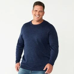 Big & Tall Apt. 9® Crewneck Sweater Navy Purple -Apt. 9 Sales Store unnamed file 528