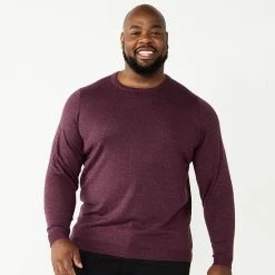 Big & Tall Apt. 9® Crewneck Sweater Navy Purple -Apt. 9 Sales Store unnamed file 529