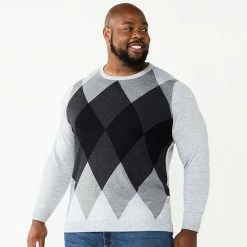 Big & Tall Apt. 9® Crewneck Sweater Navy Purple -Apt. 9 Sales Store unnamed file 535