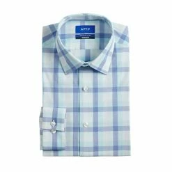 Men's Apt. 9® Premier Flex Extra-Slim Fit Spread-Collar Dress Shirt Black Grid Plaid -Apt. 9 Sales Store unnamed file 555