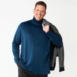 Big & Tall Apt. 9® Turtleneck Coal Blue -Apt. 9 Sales Store unnamed file 577