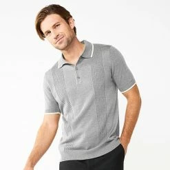 Men's Apt. 9® Ribbed Sweater Polo Olive Pesto Heather -Apt. 9 Sales Store unnamed file 616