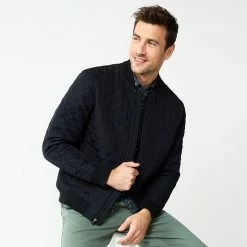 Men's Apt. 9® Quilted Bomber Jacket Mineral Black -Apt. 9 Sales Store unnamed file 623